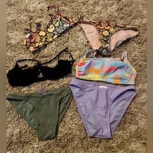 Women’s Set of 6 Piece Swim Suit Lot Wild Fable Xhilaration XS S NWOT
